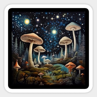 Starry Night Magic Mushroom Sticker